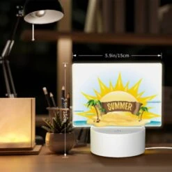 Rectangular Acrylic Night Light, A Sunny Day At The Beach With A Sign That Says "Summer". 7 Rectangular Acrylic Night Light, A Sunny Day At The Beach With A Sign That Says "Summer". -Nuas Diy Shop fa465511416ec8917e4d4dbcc4dd7bb4a191b1ec