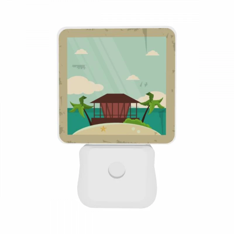 Night Light Set of 2, A beach scene with a house and palm trees. Night Light Set Of 2, A Beach Scene With A House And Palm Trees. -Nuas Diy Shop fa97e5e76c56bd8563b3e6a0e0b4729657c3ef28