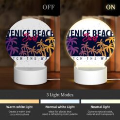 Round Acrylic Night Light, A Surfboard With A Picture Of A Beach And The Words "Catch The Wave" On It. -Nuas Diy Shop fae5bc0f5cba8e329e6063eb71bd1e079063ec01