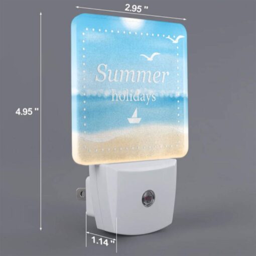 Night Light, A Blue And White Sign That Says "Summer Holidays" With A Sailboat On The Beach. -Nuas Diy Shop fb06bf8b66ecd529a91c566a4361cafdc5943773