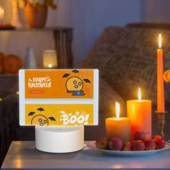Rectangular Acrylic Night Light, A Halloween Themed Advertisement With A Pumpkin And Bats. -Nuas Diy Shop fb2289b2e93f55849e3eb5d4906bc41d35c4c9ff