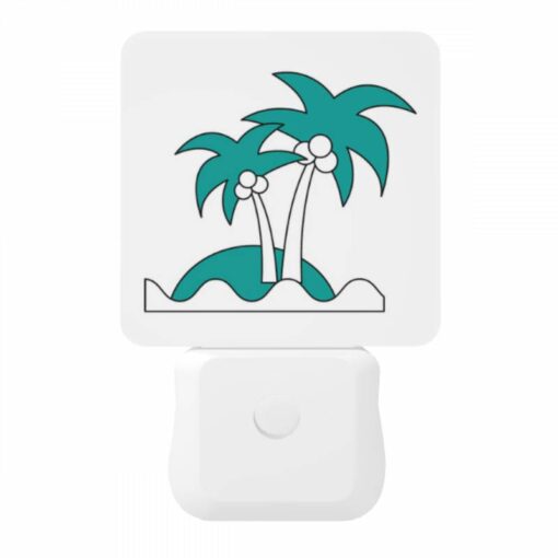 Night Light, A Drawing Of Two Palm Trees On A White Background. -Nuas Diy Shop fb27ad259ac91ce07c9e0ec3ffbf19056183c169