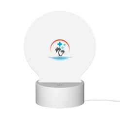 Round Acrylic Night Light, A Logo Of A Palm Tree And A Cross. -Nuas Diy Shop fb538b8773e46e413f92e5020b3d208cca6901d9