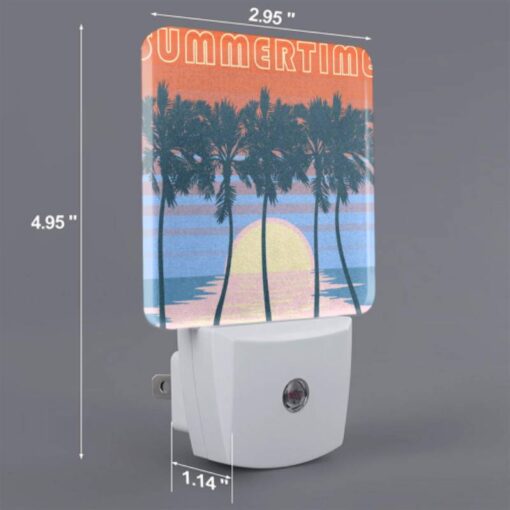 Night Light Set Of 2, A Colorful Poster Of A Sunset With Palm Trees. -Nuas Diy Shop fb93029c37baae51b7f2c4802021da49b4da1e57