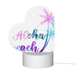 Love Acrylic Night Light, A Watercolor Painting Of A Palm Tree And The Words "Aloha Beach" Written In A Flowing Script. -Nuas Diy Shop fbf7abbc7807d5dc3ab409e82c3b22fc69c3eea7