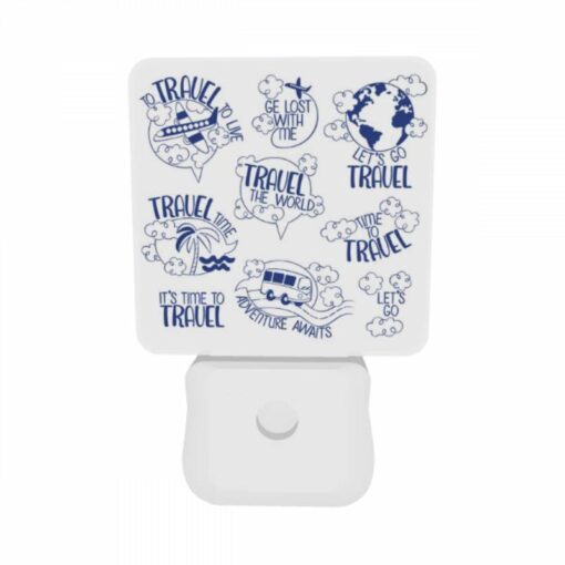 Night Light Set Of 2, A Collection Of Travel Stickers With Phrases Like "It's Time To Travel" And "Adventure Awaits." -Nuas Diy Shop fc6a3c7512dc2513d1076d85b1198a240e48ca8f