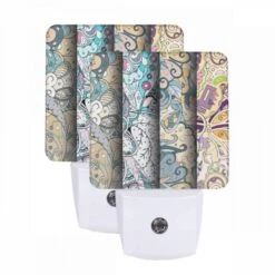 Night Light Set Of 2, Three Colorful Designs Are Displayed Side By Side.