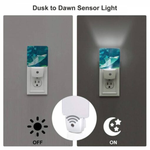 Night Light Set Of 2, A White Stingray Swims In The Ocean. -Nuas Diy Shop fcbb98c35f97850aa21b1c78a17097f5c18e6aac