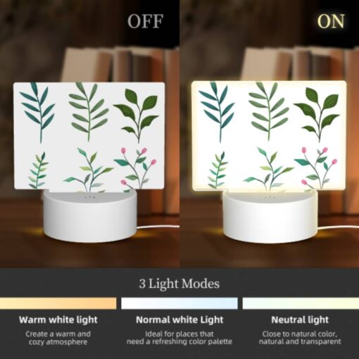 Rectangular Acrylic Night Light, Six Different Types Of Leaves Are Shown In A Row. -Nuas Diy Shop fcea897c36f3d7528401d84eb3fd1398ead5b4a7