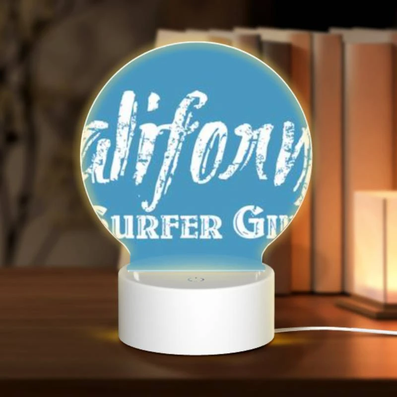 Round Acrylic Night Light, A blue sign that says "California Surfer Girls.". Round Acrylic Night Light, A Blue Sign That Says "California Surfer Girls.". -Nuas Diy Shop fd048822dcf8a80bbf855daeac433488f8f3cbf7