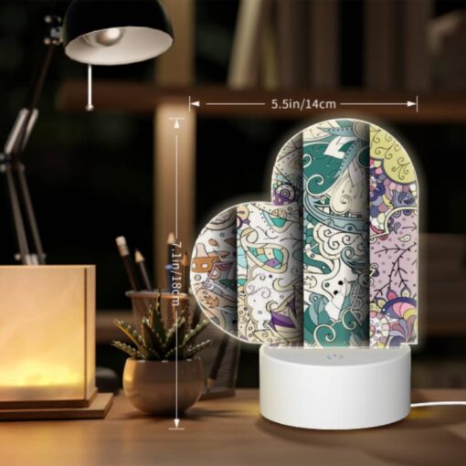 Love Acrylic Night Light, Three Colorful Designs Of Swirls And Patterns. -Nuas Diy Shop fd113a04842e49df5a22767af328f11c3c4d914e