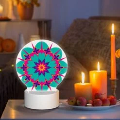 Round Acrylic Night Light, A Colorful Flower Design With Pink -Nuas Diy Shop fd4bd78efed1be127613e8fb39841d5154513802