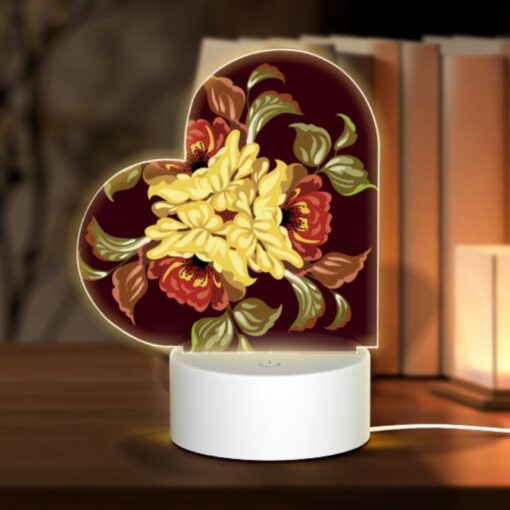 Love Acrylic Night Light, A Colorful Flower Design With Yellow -Nuas Diy Shop fe1065c26f73e0b9f1cccc79b6b6aa3e6905ee6c