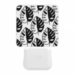 Night Light, A Pattern Of Leaves With A Black And White Background. -Nuas Diy Shop fe5ab284fb9926b89f9601fa2d033b7d4822b4c6
