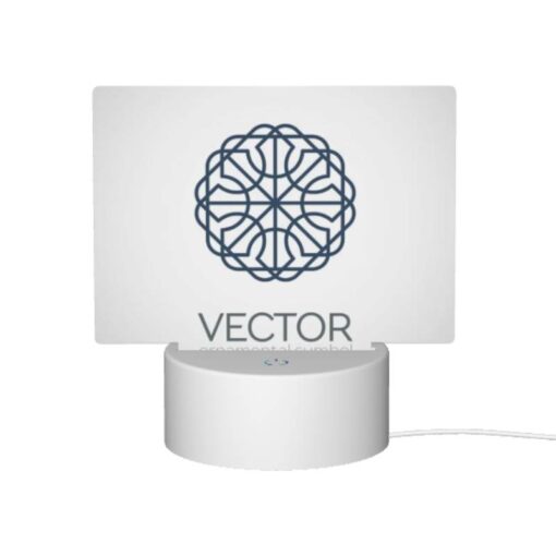 Rectangular Acrylic Night Light, A Blue And White Logo For Vector. -Nuas Diy Shop fed922295d597023d6bd84e6e3fc912600cca098