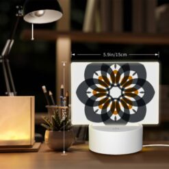 Rectangular Acrylic Night Light, A Black And White Flower With Orange And White Accents. -Nuas Diy Shop ff2e3af5bbe7856991f412dc24cea9c6910ac5a1