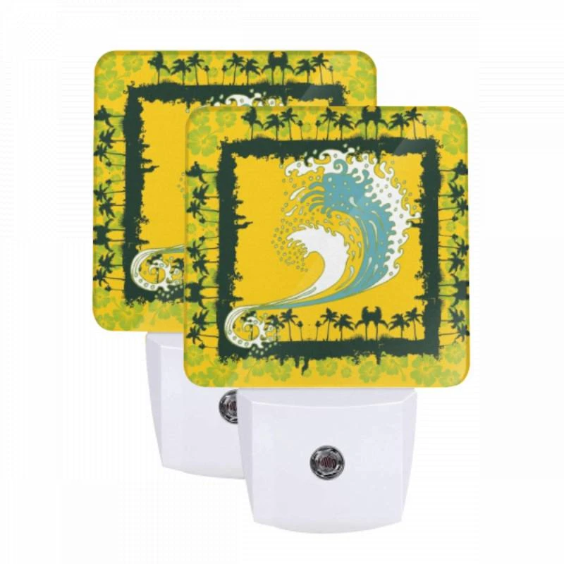 Night Light Set of 2, A yellow and blue surfboard with a wave on it. Night Light Set Of 2, A Yellow And Blue Surfboard With A Wave On It. -Nuas Diy Shop ff3a2a67717d626db5f1d2cda692aed2ede3e76a