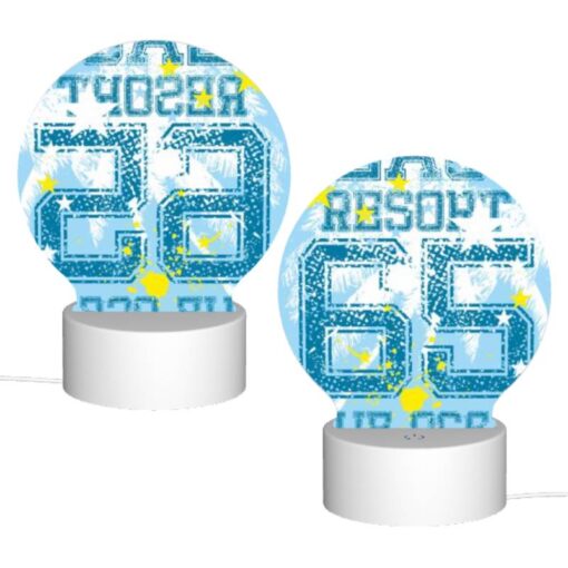 Round Acrylic Night Light, A Blue And Yellow Shirt With The Number 66 On It. -Nuas Diy Shop ffcc58d391d9a1c862b93d75d4253eeedb22ab2a