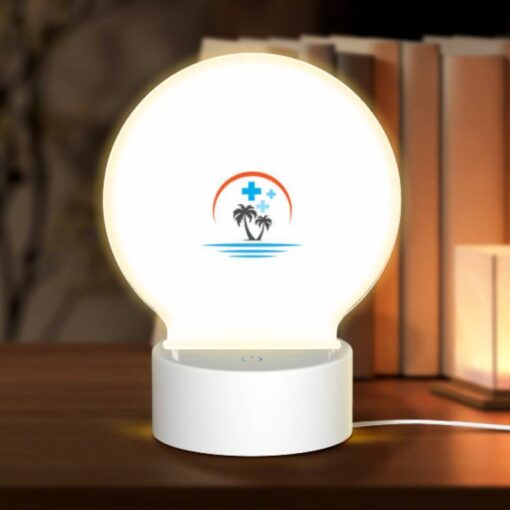 Round Acrylic Night Light, A Logo Of A Palm Tree And A Cross. -Nuas Diy Shop ffee3219ad3d1de400fd9c02cc921a5c1554e308